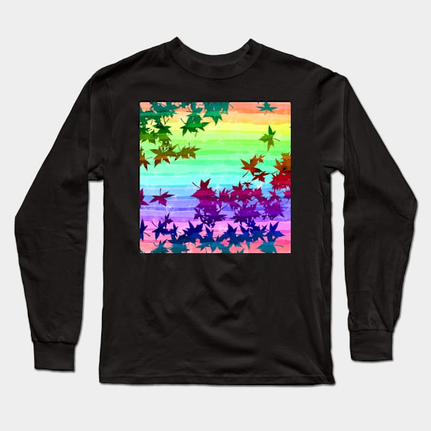 Rainbow Maple Long Sleeve T-Shirt by jdm1981